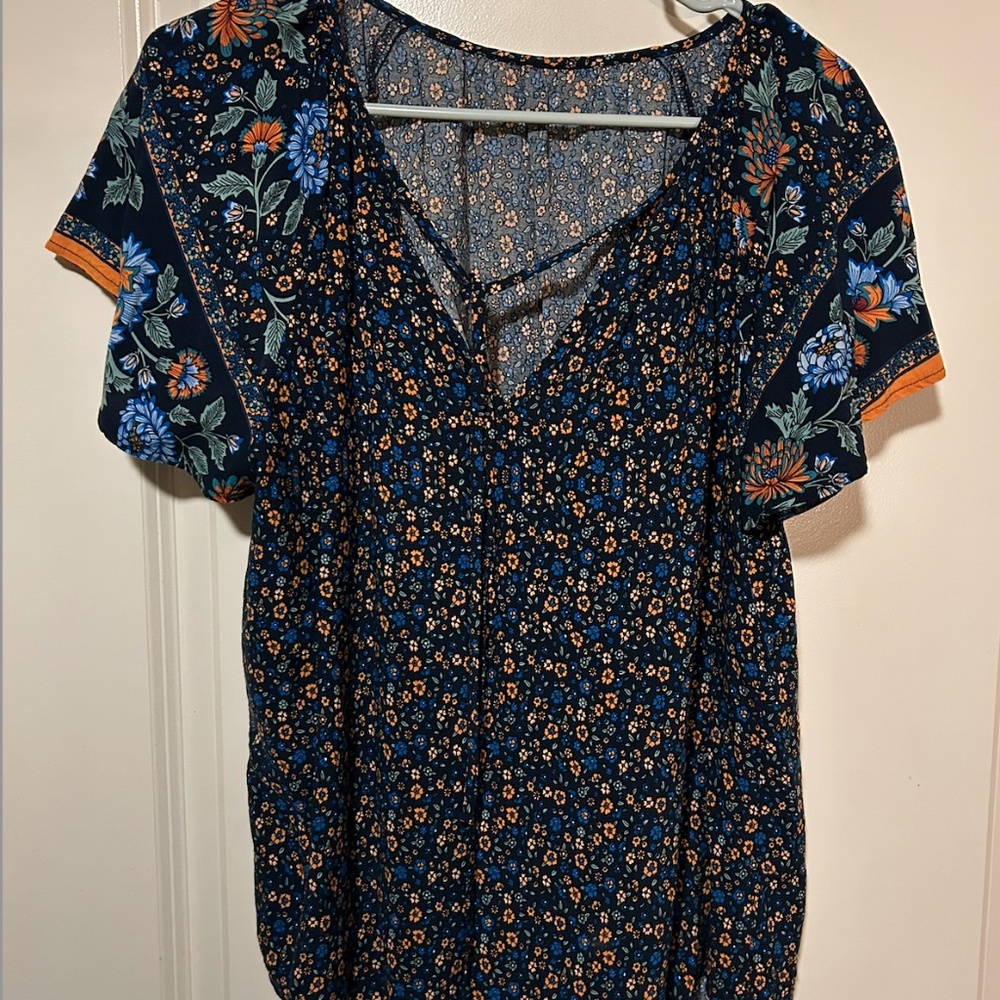 (2) Two Tops - Low Price - Size Large - Floral Bohemian Blouse Set
